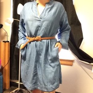 Lou & Grey Long Sleeve Chambray Dress